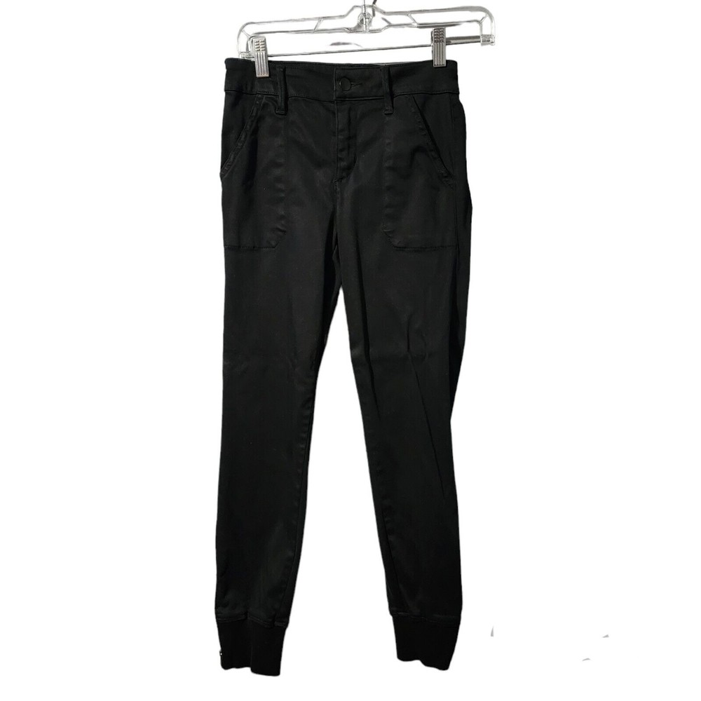 Evereve Black Jogger Style Pants Zipper Ankle Size 24